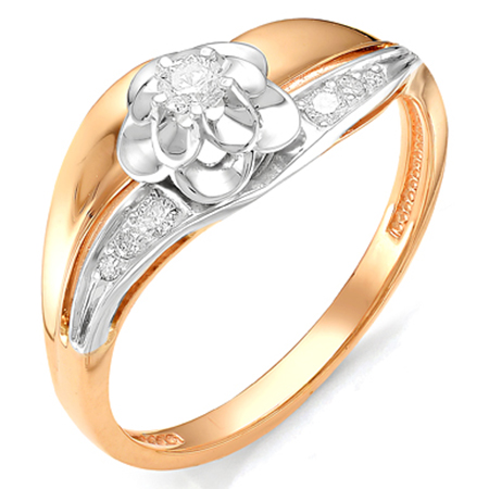 Кольцо, золото, бриллиант, 1-106-209